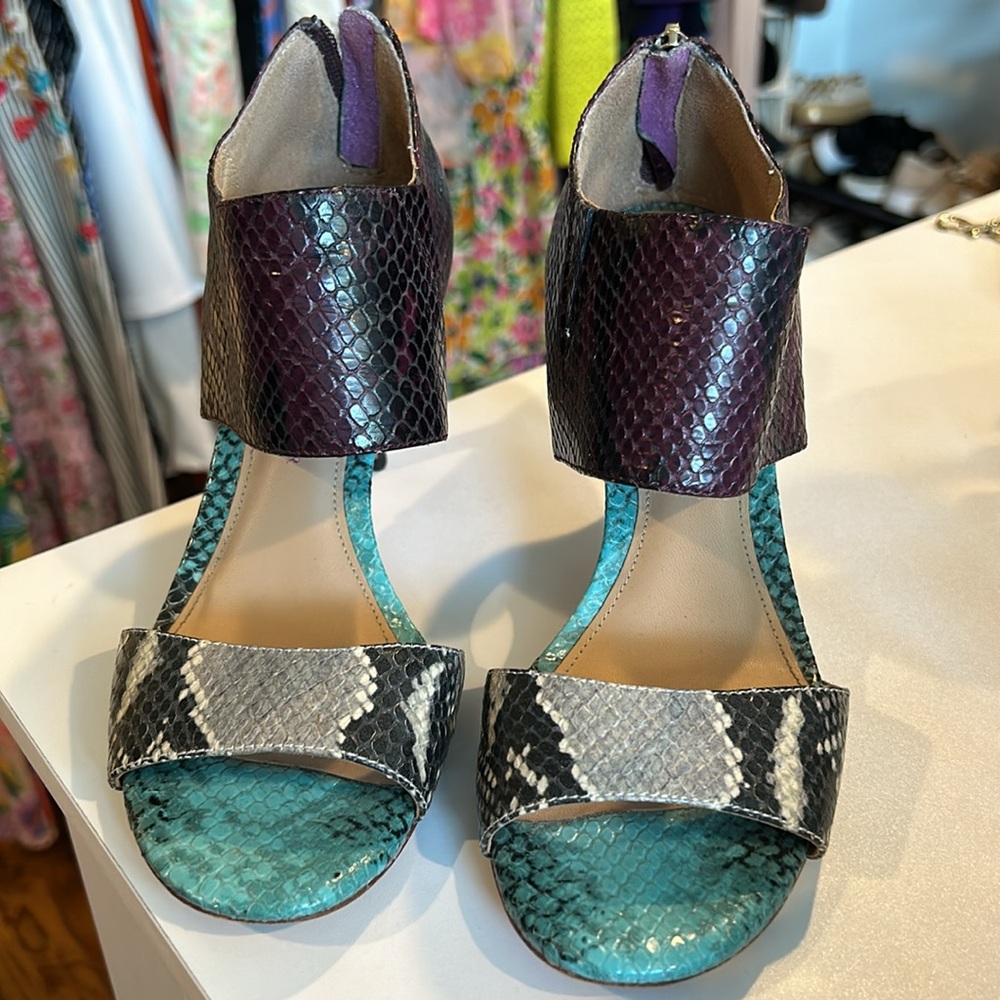 Multicolor Leather Python Heels - image 1